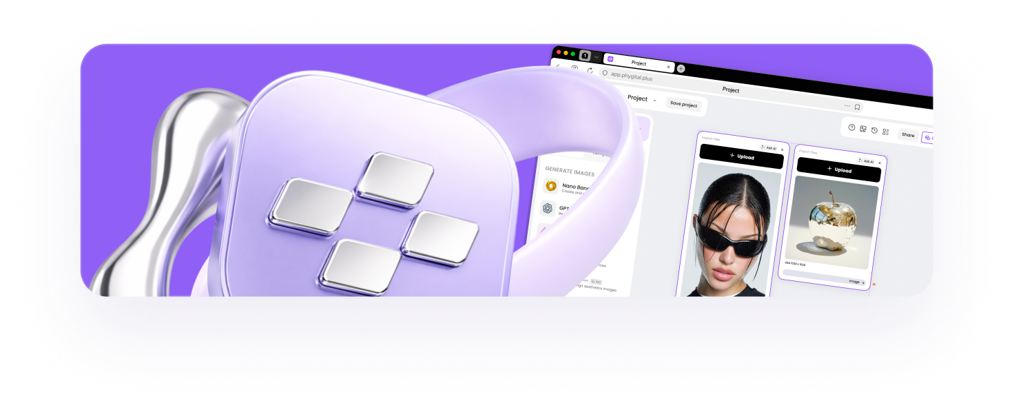 Интерфейс платформы Phygital+ с генерацией изображений